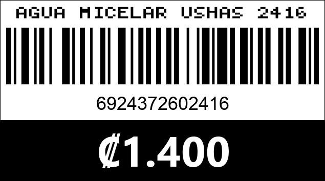 Código de barras de AGUA MICELAR USHAS 2416