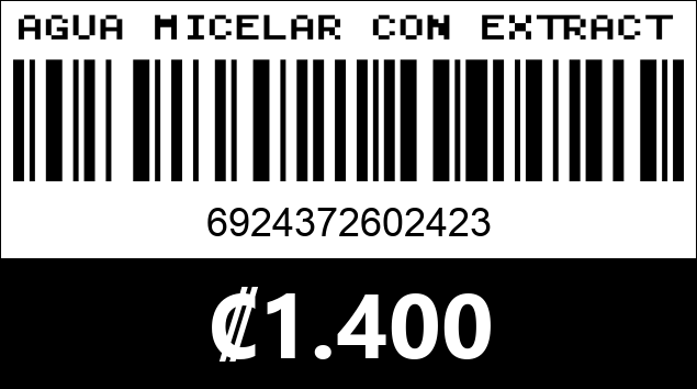 Código de barras de AGUA MICELAR CON EXTRACTO DE ROSA 2423