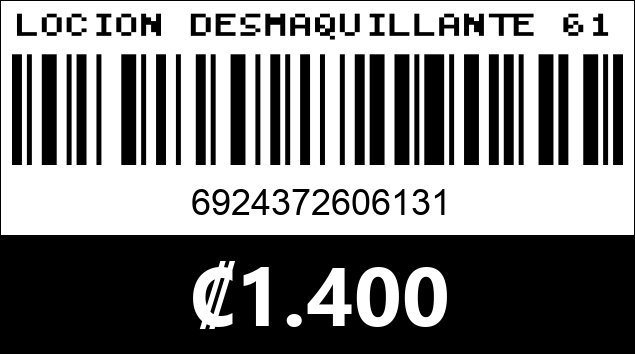 Código de barras de LOCION DESMAQUILLANTE 6131