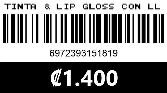 Código de barras de TINTA & LIP GLOSS CON LLAVERO 1819