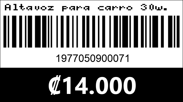 Código de barras de Altavoz para carro 30w. TS-A1372E