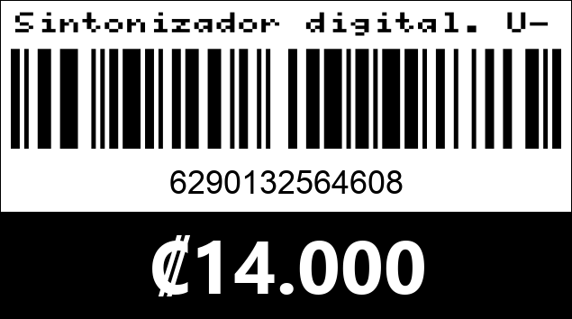 Código de barras de Sintonizador digital. U-006