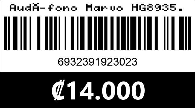 Código de barras de Audífono Marvo HG8935.