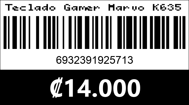 Código de barras de Teclado Gamer Marvo K635