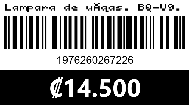 Código de barras de Lampara de uñas. BQ-V9. 168W