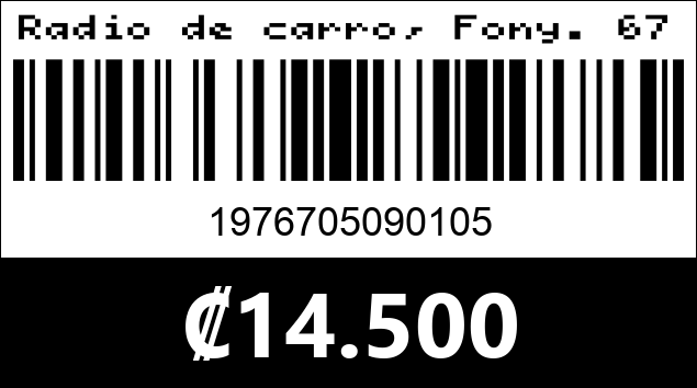Código de barras de Radio de carro, Fony. 6784BT
