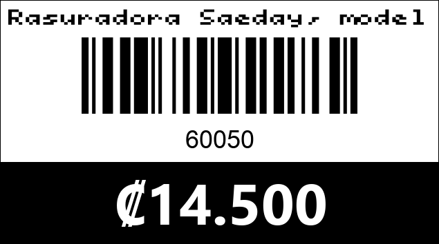 Código de barras de Rasuradora Saeday, modelo: SD-772. 
