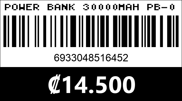 Código de barras de POWER BANK 30000MAH PB-03
