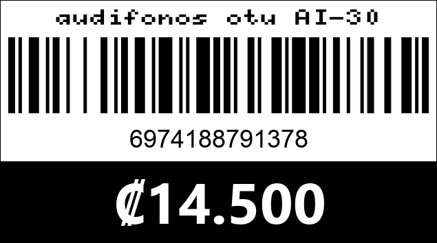 Código de barras de audifonos otu AI-30