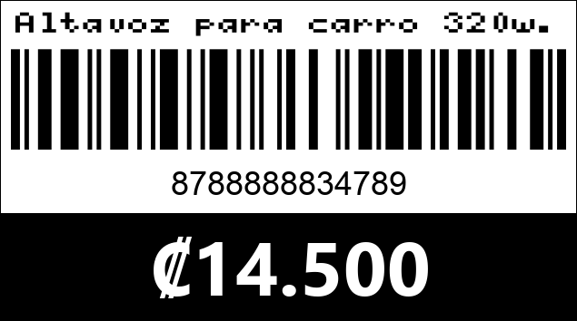 Código de barras de Altavoz para carro 320w. Pervoi  XS-FB1330