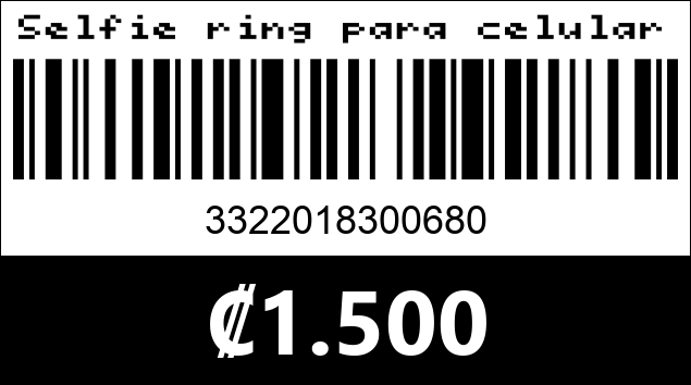 Código de barras de Selfie ring para celular con orejas y espejo
