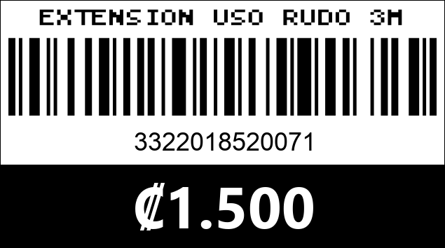 Código de barras de EXTENSION USO RUDO 3M