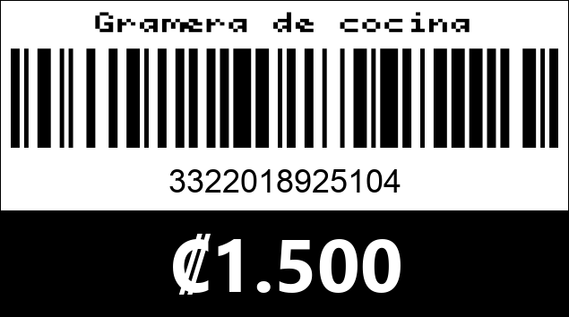 Código de barras de Gramera de cocina