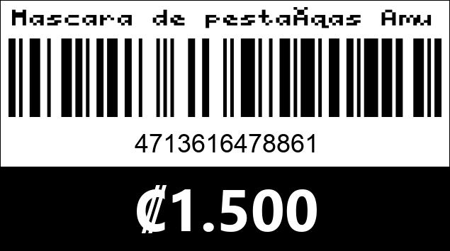 Código de barras de Mascara de pestañas Amuse.
