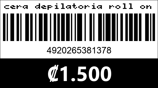 Código de barras de cera depilatoria roll on 