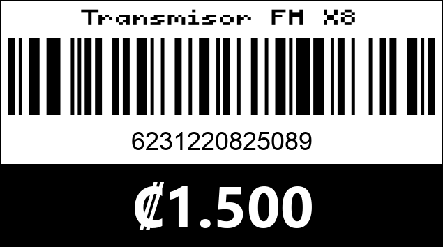 Código de barras de Transmisor FM X8