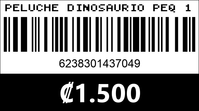 Código de barras de PELUCHE DINOSAURIO PEQ 1019 6...