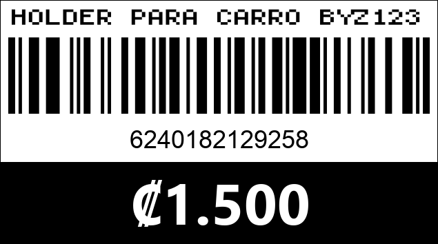 Código de barras de HOLDER PARA CARRO BYZ1237