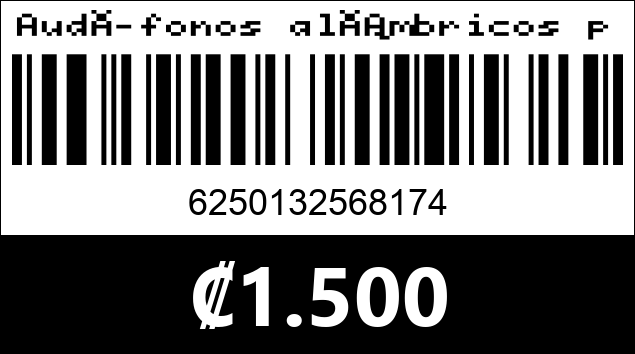 Código de barras de Audífonos alámbricos para IPhone. 