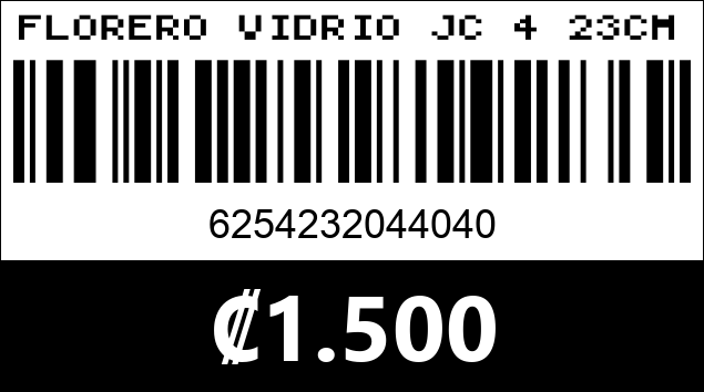 Código de barras de FLORERO VIDRIO JC 4 23CM...