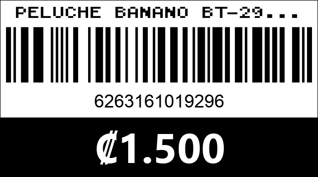 Código de barras de PELUCHE BANANO BT-29...