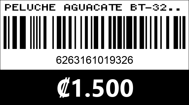 Código de barras de PELUCHE AGUACATE BT-32...