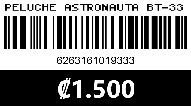 Código de barras de PELUCHE ASTRONAUTA BT-33...