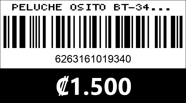 Código de barras de PELUCHE OSITO BT-34...