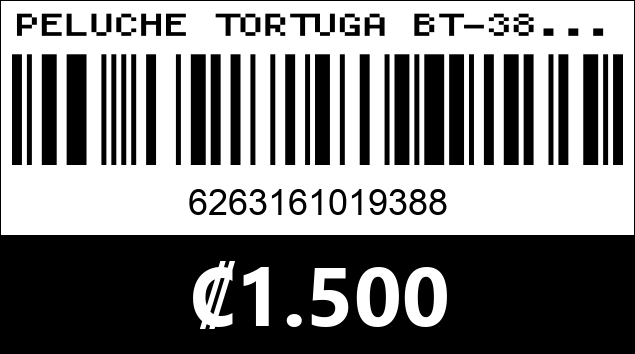 Código de barras de PELUCHE TORTUGA BT-38...