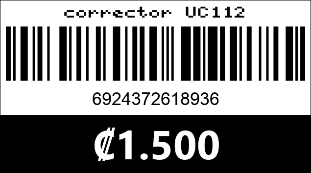 Código de barras de corrector UC112