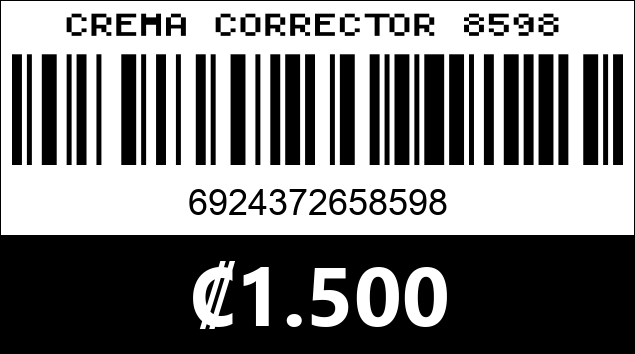 Código de barras de CREMA CORRECTOR 8598