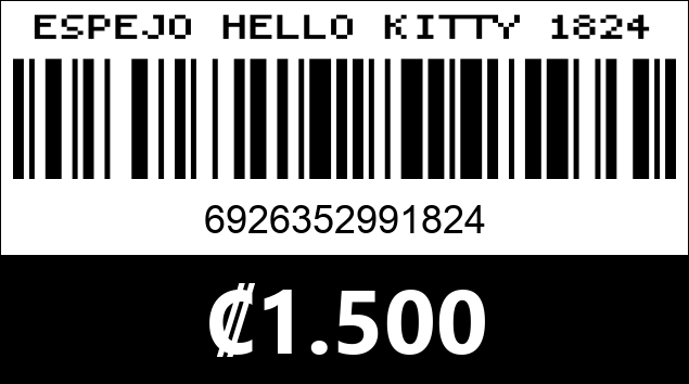 Código de barras de ESPEJO HELLO KITTY 1824