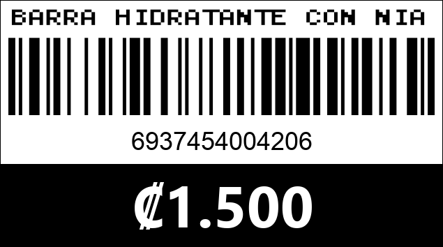 Código de barras de BARRA HIDRATANTE CON NIACINAMIDA FACIAL  KEVIN & COCO 4206
