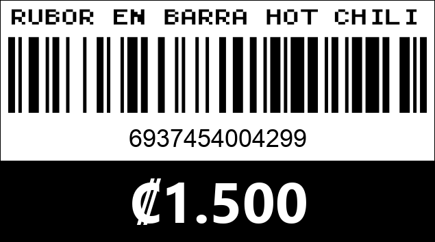 Código de barras de RUBOR EN BARRA HOT CHILI KEVIN Y COCO KC1577