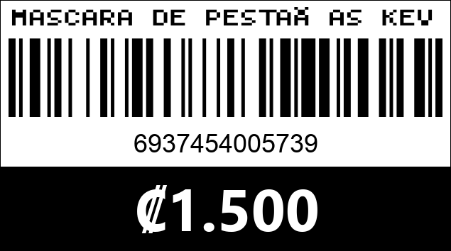 Código de barras de MASCARA DE PESTAÑAS KEVIN Y COCO KC1721
