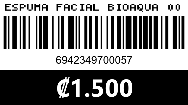 Código de barras de ESPUMA FACIAL BIOAQUA 0057