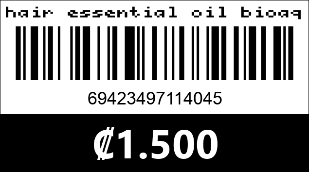 Código de barras de hair essential oil bioaqua arroz