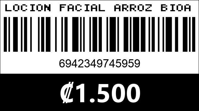Código de barras de LOCION FACIAL ARROZ BIOAQUA 5959