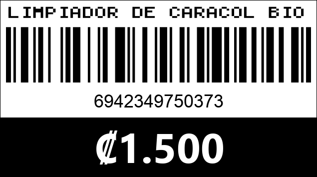 Código de barras de LIMPIADOR DE CARACOL BIOAQUA 0373