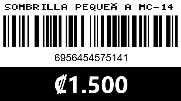 Código de barras de SOMBRILLA PEQUEÑA MC-14