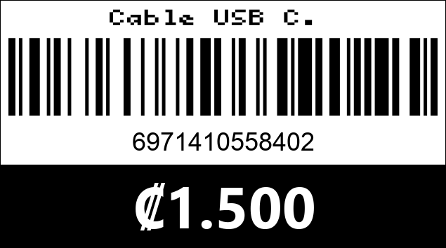 Código de barras de Cable USB C. 