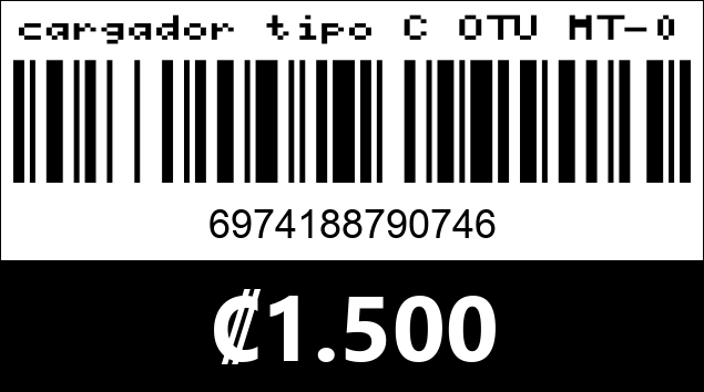 Código de barras de cargador tipo C OTU MT-01C