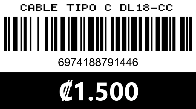Código de barras de CABLE TIPO C DL18-CC