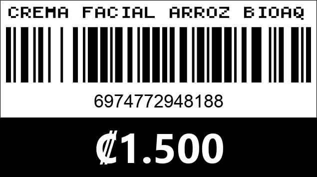 Código de barras de CREMA FACIAL ARROZ BIOAQUA 8188