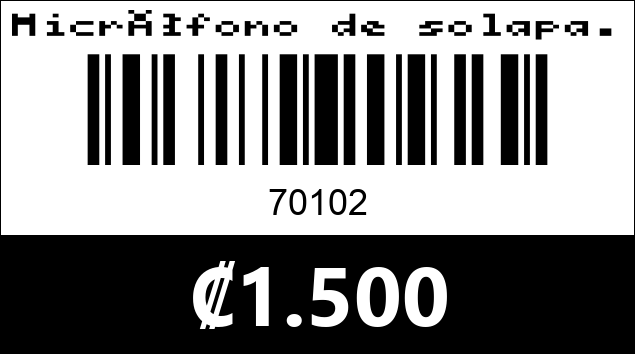 Código de barras de Micrófono de solapa.
