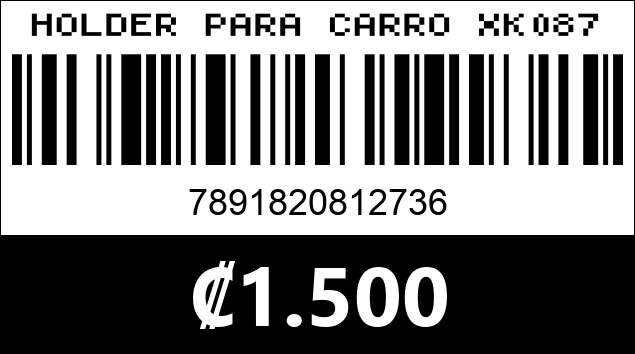 Código de barras de HOLDER PARA CARRO XK087