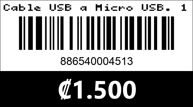 Código de barras de Cable USB a Micro USB. 10ft. Argom Tech.