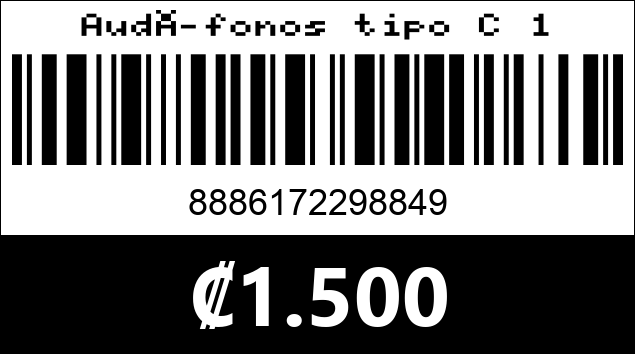 Código de barras de Audífonos tipo C 1