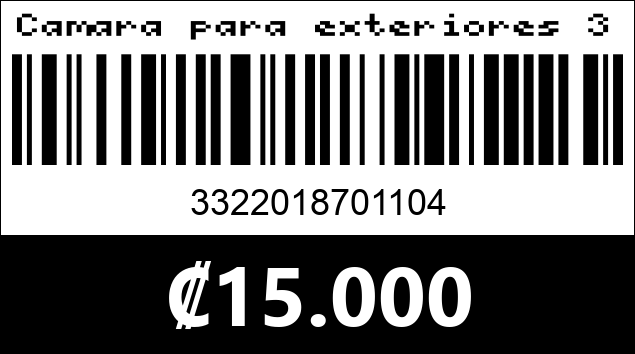 Código de barras de Camara para exteriores 360 TC2