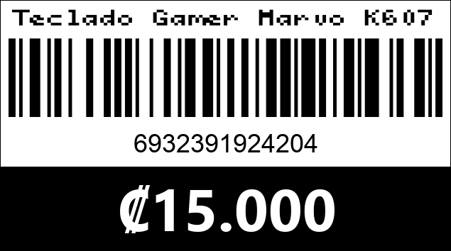 Código de barras de Teclado Gamer Marvo K607
